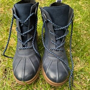 Stylish Navy Lace-Up Boots